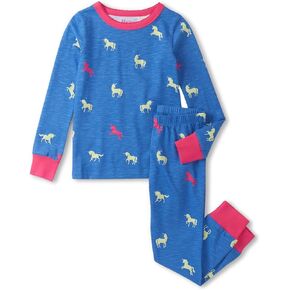 Hatley Girls' Unicorn Glow Cotton Pajama Set (Toddler/Little Big Kid)