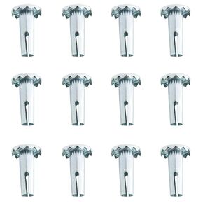 12PCS Caster Sockets 0.35" x 1.2" Metal Caster Stem Sleeve, Wheel Socket Furniture Insert Socket Type Mounting Stem for Stem Caster, Grip Ring Caster, Chair Legs