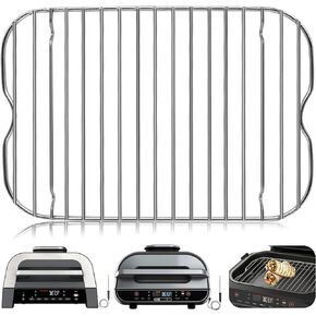 Air Fryer Replacement Parts for Ninja Foodi FG551 Smart XL Indoor Grill with Air Fry, 11.6''*7.6'' Stainless Steel Air Fryer Accessories Roasting Steamer Grill Racks Baking Tray，Dishwasher safe