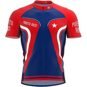 Puerto Rico Bike Short Sleeve Cycling Jersey for Men