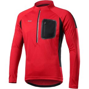 بلوفر ARSUXEO لركوب الدراجات من الجيرسيه للرجال بأكمام طويلة وقميص لركوب الدراجات الجبلية و4 جيوب in Kuwait