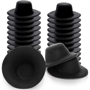30 Pcs Mini Black Top Hats, 4 Inch Miniature Formal Hat, Felt Top Hat, Black Snowman Hat, Mini Doll Hat for DIY Craft Projects Hair Accessories Christmas Decoration Party Ornaments