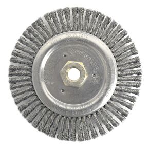 Weiler 79805 6" Dually Root Pass Weld Cleaning Brush, 020" Steel Wire Fill, 5/8"-11 UNC Double-Hex Nut, Made in The USA (Pack of 5)