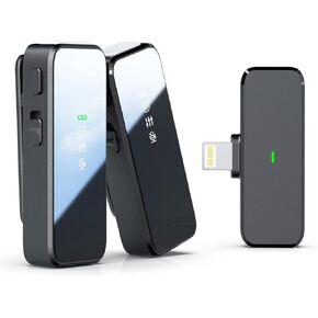 ميكروفون لافالير لاسلكي لهواتف iPhone مع خاصية إلغاء الضوضاء، ناقل حركة بطول 100 قدم، عمر بطارية يصل إلى 9 ساعات، ميكروفون لاسلكي لتسجيل الفيديو in Kuwait