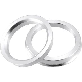ACROPIX 57.1mm to 63.4mm Universal Car Hub Centric Rings Silver Tone - Pack of 2
