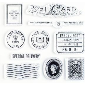 Special Delivery Clear Stamps 4x4 inch by Wintertime Crafts for Scrapbooking, Art Journals and Letter Writing, Postcard and Postage Stamps