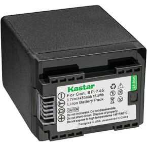 Kastar BP-745 Battery 1-Pack Replacement for Canon VIXIA HF R800 HFR800, LEGRIA HF M36 HFM36, LEGRIA HF M38 HFM38, LEGRIA HF M46 HFM46, LEGRIA HF M52 HFM52, LEGRIA HF M56 HFM56, LEGRIA HF M66 HFM66