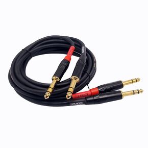 Speakers Cable, 6 Foot Balanced TRS 1/4", 2 Pack