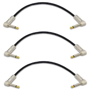 Guitar Cable 3 ft Instrument Cable 1/4 Inch Right Angle Guitar Patch Cables AMP Cord for Electric Guitar,Bass Keyboard,Pro Audio Black,Pack of 3