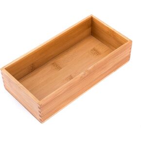 Bamboo Organizer Storage Boxes for Tabletop Bathroom Dresser Organizer Small Boxes, Bamboo 4"*4"