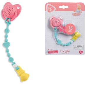 Corolle Baby Doll Pacifier with 15 Sounds - for 14" Baby Dolls, Pink/Blue