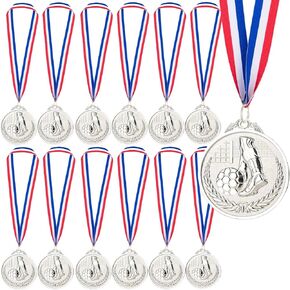 12 Pieces Soccer Award Medals Metals Gold Prizes for Kids and Adults Sports Soccer Games, Competitions Celebration, Party Favors, 2.5 Inches