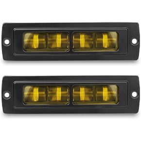 DERI 7 Inch Flush Mount LED Pods, 2PCS 6000LM Flush Mount Light Bar Waterproof Driving Light Fog Light Reverse Light Backup Light Spot LED Work Light For Off-road Truck SUV 4x4 ATV UTV