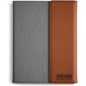 Slim Leatherette Portfolio Organizer with Notebook Sleeve, Pen Loop, Business Card Holder, File Pocket, Magnetic Latch, Compatible with 7 x 10 inch or Smaller Spiral notebooks
