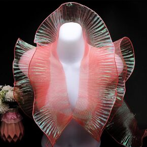 GORGECRAFT 10 Yards Ruffled Fabric Organza Trims Gradient Pleated Lotus Leaf Trim Lace Fabric Ribbon Tulle Border Retro Chiffon Trimmings Decorative Applique for Sewing Dress Costume Craft(Colorful)
