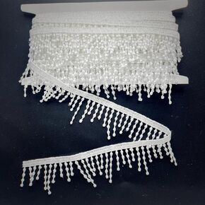 5 Yards of 3cm Width lace Fringe Trim. lace Fabric for Garment Sewing, DIY Craft, Home Decor, DIY Arts and Craft. (White)