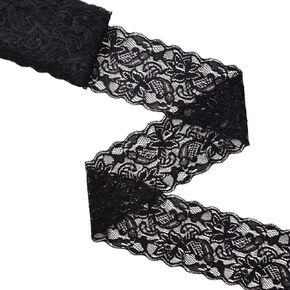 10 Yards 3 inch Floral Lace Trim Black Lace Ribbon for DIY Craft Clothing Accessories and Rustic Wedding Bridal Decoration