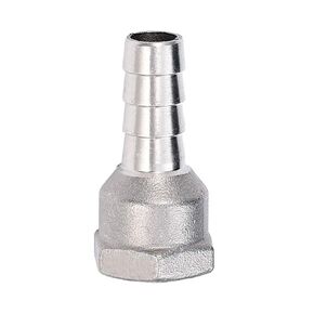 Beduan Stainless Steel 3/8" Hose Barb to 1/4" Female Home Brew Water Gas Air Fuel with Hose Clamps (Pack of 3)