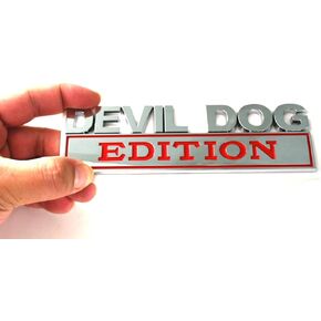 Dog Car Badge Devil Dog Edition Emblem, Funy Dogs Badge Rated Car Emblem Automotive Badge Decals and Stickers for Car, Truck, Rv, Boat Exterior Decoration (Black/Red)