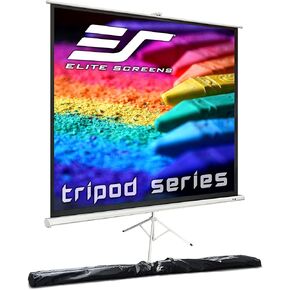 Elite Screens Tripod Series, 113-INCH 1:1, 16:9, 4:3 Adjustable Multi Aspect Ratio Portable Indoor Outdoor Projector Screen, 8K 4K Ultra HD 3D Ready, US Based Company 2-YEAR WARRANTY, T113NWS1 - White
