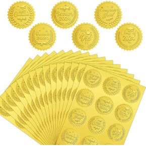 360PCS Embossed Graduation Envelope Seals Stickers, Gold Foil Class of 2024 Graduation Stickers for Congrats Grad Envelopes Seals Gift Cards Present Packaging Party Favor, 1.5 inch