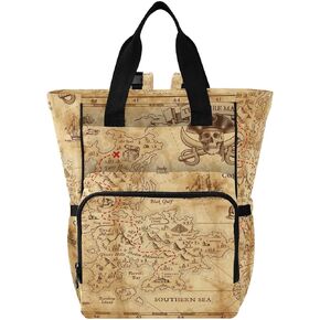 senya Diaper Bag Backpack, Golden Deer Skull Multifunction Travel Bag for Moms Dads