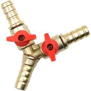 3 Way Valve Hose Connector Y Shape Ball Valve Fitting 10mm Shut Off Ball Valve for Water Gas Oil