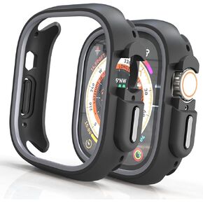 Metal Case for Apple Watch Ultra 2 & 1 49mm, Matte Aluminum Bumper, Shockproof & Anti-Scratch Protective Cover - Purple