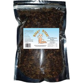 2 LB Dried Silkworm Pupae for Chicken, Koi, Fish, Reptiles, Small Mammals & Terrapin