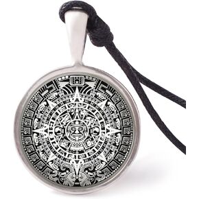 Vietsbay's Mayan Calendar Necklace Pendants Pewter Silver