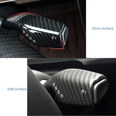 2023 Model Y Stalk Cover Best 2024 Model Y Column Gear Shift Cover Fits Tesla Y Interior Production Turn Signal Accessories Steering Wheel Frame Patch/Carbon Fiber Finish (Matt Style) in Saudi Arabia