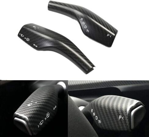 أفضل غطاء ساق Y موديل 2023 لعام 2024 غطاء ناقل الحركة لعمود Y يناسب إنتاج Tesla Y الداخلي ملحقات إشارة الانعطاف رقعة إطار عجلة القيادة/ تشطيب من ألياف الكربون (نمط غير لامع) in Kuwait