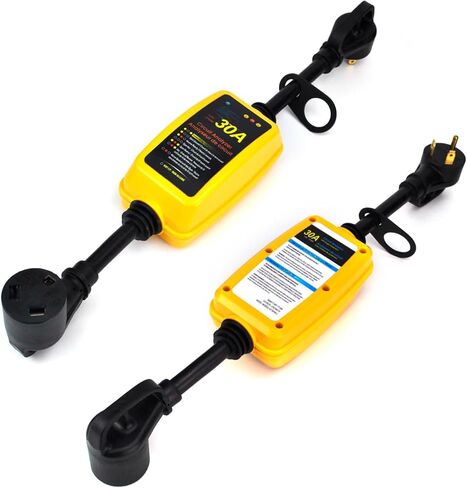 Nema TT-30P ذكر TT-30R أنثى، واقي زيادة التيار 30 أمبير لملحقات RV - واقي/شاشة الجهد الكهربي مع حماية من زيادة التيار، مصمم بمقابض سهلة الاستخدام. in Kuwait