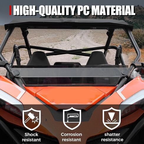A & UTV PRO Front Tinted Half Windshield for 2022-2024 CFMOTO ZForce 950 H.O /950 H.O.E.X. /2020-2022 ZForce 950 Sport, Hard Coated Vented Window Windscreen, 250x Stronger Than Glass, 1PC in Saudi Arabia