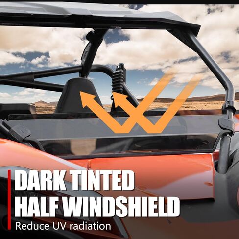 A & UTV PRO Front Tinted Half Windshield for 2022-2024 CFMOTO ZForce 950 H.O /950 H.O.E.X. /2020-2022 ZForce 950 Sport, Hard Coated Vented Window Windscreen, 250x Stronger Than Glass, 1PC in Saudi Arabia