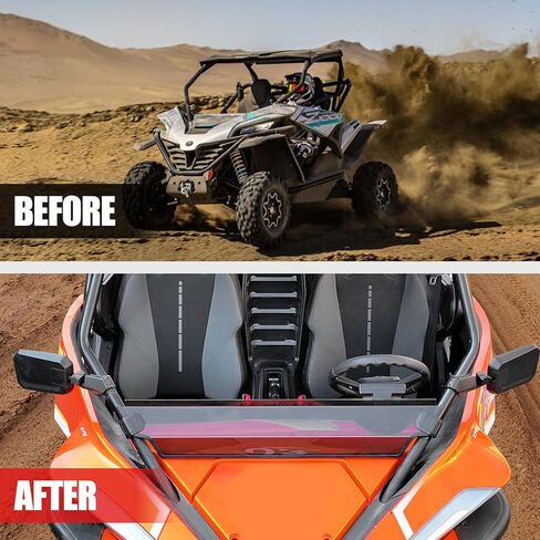 A & UTV PRO Front Tinted Half Windshield for 2022-2024 CFMOTO ZForce 950 H.O /950 H.O.E.X. /2020-2022 ZForce 950 Sport, Hard Coated Vented Window Windscreen, 250x Stronger Than Glass, 1PC in Saudi Arabia
