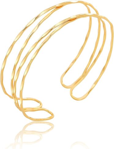 Minimalist Arm Cuff Irregular Layered Geometric Gold Silver Arm Cuff Armband Bracelet Upper Arm for Women Girls in Saudi Arabia