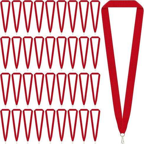 30Pcs Award Ribbon Medal Ribbons Neck Ribbons for Medals Flat Neck Ribbons for Medals with Snap Clips for Competitions Sports Meeting Party(red) in Saudi Arabia