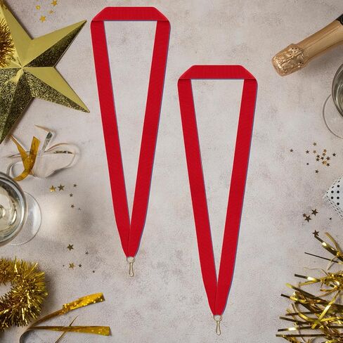 30Pcs Award Ribbon Medal Ribbons Neck Ribbons for Medals Flat Neck Ribbons for Medals with Snap Clips for Competitions Sports Meeting Party(red) in Saudi Arabia
