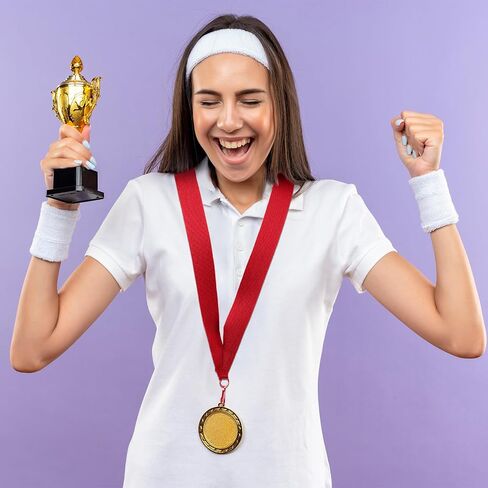 30Pcs Award Ribbon Medal Ribbons Neck Ribbons for Medals Flat Neck Ribbons for Medals with Snap Clips for Competitions Sports Meeting Party(red) in Saudi Arabia