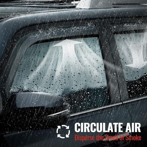 واقيات المطر داخل القناة من ISSYAUTO متوافقة مع عاكسات النوافذ الجانبية لجراند شيروكي 2011-2021، أقنعة نافذة تهوية بلون الدخان، أمامي + خلفي in Kuwait