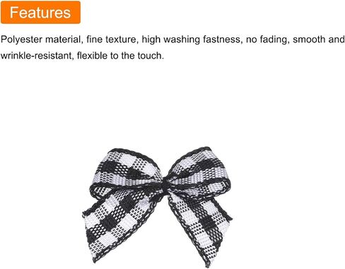 MECCANIXITY 50Pcs Mini Gingham Ribbon Bow 1" Checkered Fabric Satin Ribbon Bows for Craft DIY Hair Bow Sewing Wedding Birthday Party Blue and White in Saudi Arabia