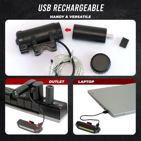 LED Bike Wheel Lights 2-Pack (Rechargeable, RGB Color-Changing) with White Headlight and Red Taillight Bundle of Cycling Accessories. Super Bright 7 Colors and Auto-Color Change Mode. in Saudi Arabia
