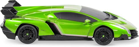 أفضل منتجات الاختيار 1:24 سيارة لامبورغيني فينينو RC المرخصة للأطفال، الرأس والمصابيح الخلفية - أحمر in Kuwait