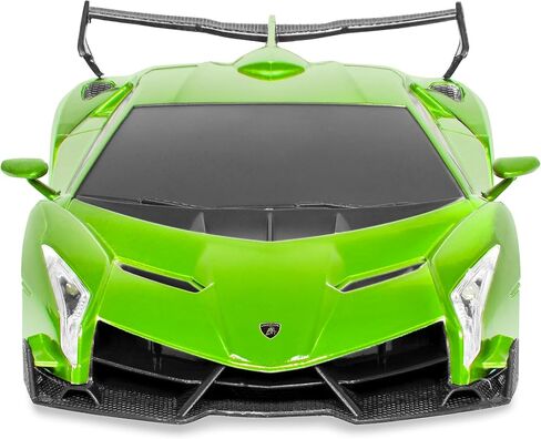 أفضل منتجات الاختيار 1:24 سيارة لامبورغيني فينينو RC المرخصة للأطفال، الرأس والمصابيح الخلفية - أحمر in Kuwait