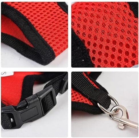 No-Choke Dog Harness for Small to Medium Dogs, Matching Leash, Harness for Puppy, Adjustable Pet Vest Harness, Soft Comfort Neck Strap, Easy Attachments, Reflective Strips in Kuwait