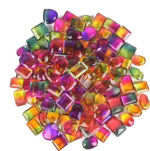 GEMHUB Multi-Color Ametrine Gemstone Beads - Mix Shape 500.00 Ct Set of 6 Pcs Loose Stone for Jewelry & Necklace Making in Saudi Arabia