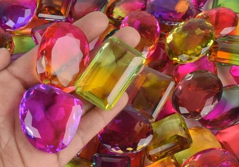 GEMHUB Multi-Color Ametrine Gemstone Beads - Mix Shape 500.00 Ct Set of 6 Pcs Loose Stone for Jewelry & Necklace Making in Saudi Arabia