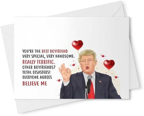 Funny Trump Card - You're The Best Boyfriend, Christmas Anniversary Day Birthday Wife Her Girlfriend Husband Boyfriend Him Mother's Day Father's Day Valentine's Day, President, America [00080] in Saudi Arabia