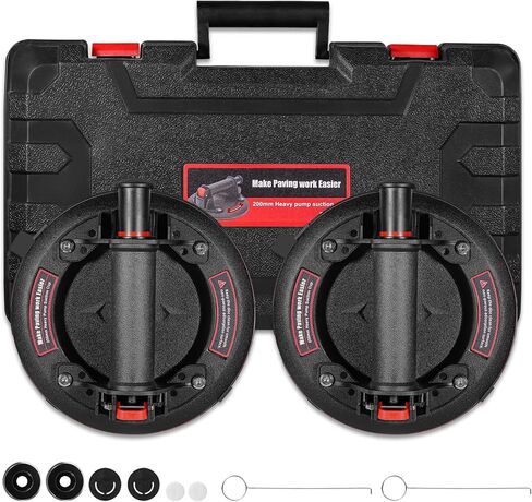 8" Glass Suction Cups with 662 lbs Load Capacity Powerful Industrial Vacuum Suction Cups for Lifting Large Glass Tile Granite,Includes Carrying Case(2pack) in Saudi Arabia